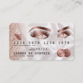Kreditkartenstyling Rose Gold Long Lashes Visitenkarte