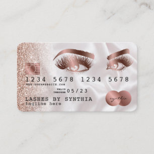 Kreditkartenstyling Rose Gold Long Lashes Visitenkarte