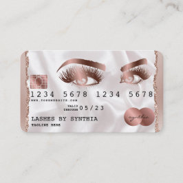 Kreditkartenstyling Rose Gold Long Lashes Visitenkarte