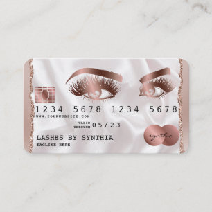 Kreditkartenstyling Rose Gold Long Lashes Visitenkarte