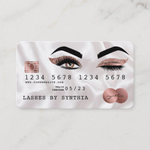 Kreditkartenstyling Rose Gold Long Lashes Visitenkarte