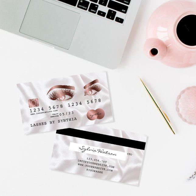 Kreditkartenstyling Rose Gold Long Lashes Visitenkarte (Von Creator hochgeladen)