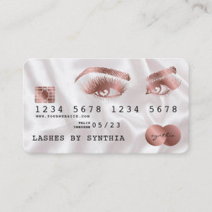 Kreditkartenstyling Rose Gold Long Lashes Visitenkarte