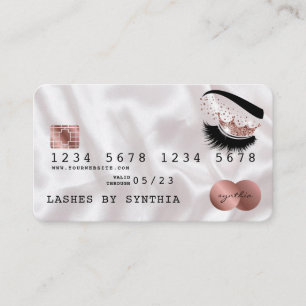 Kreditkartenstyling Rose Gold Long Lashes Visitenkarte