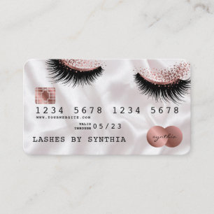 Kreditkartenstyling Rose Gold Long Lashes Visitenkarte