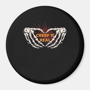 Kreep it real, Skeletthandschuhe mit Herz Magnet