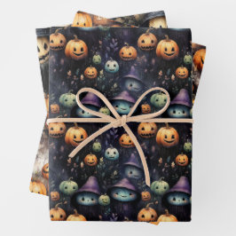 KREEPY PUMPKINS GHOSTEN UND GHOULS HALLOWEEN GESCHENKPAPIER SET