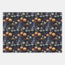 KREEPY PUMPKINS GHOSTEN UND GHOULS HALLOWEEN GESCHENKPAPIER SET