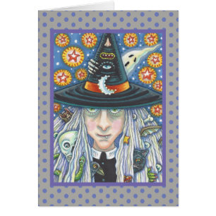 KREEPY WITCH, EVIL EYE, GOTH GREETING CARD Blank