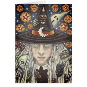 KREEPY WITCH, EVIL EYE, GOTH GREETING CARD Blank