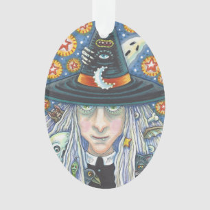 KREEPY WITCH, EVIL EYE, SKULL, HALLOWEEN ORNANATIO ORNAMENT