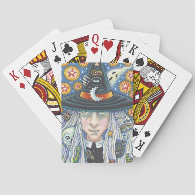KREEPY WITCH, EVIL EYE, SKULL, KARTENDECKE SPIELKARTEN (Rückseite)