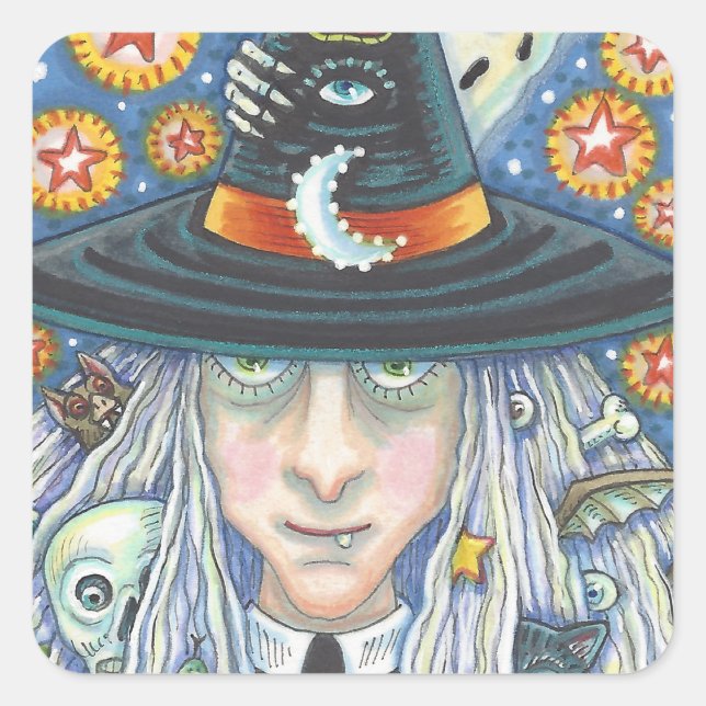 KREEPY WITCH, EVIL EYE, SKULL, VAMPIRE STICKER (Vorderseite)