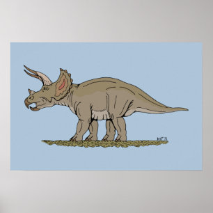 Kreide-Dinosaurier Triceratops Poster