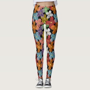 Kreide-Gänseblümchen-Taschenordner Leggings