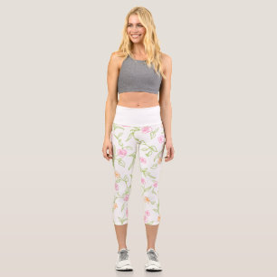 Kreide gezeichneter Rosenhintergrund Capri Leggings