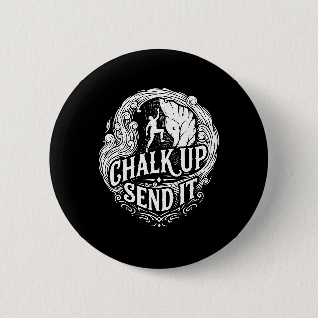 Kreide hoch schicken Rock Climbing Abenteuer  Button (Vorderseite)