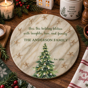 Kreide-Marmor-Weihnachtsbaum Custom Familie Schneidebrett