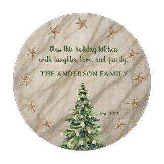 Kreide-Marmor-Weihnachtsbaum Custom Familie Schneidebrett