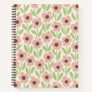 Kreideblumengarten Retro-Pastell-Inspiriert Notizbuch