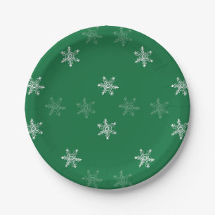 Kreidemuster-Schneeflocke Pappteller