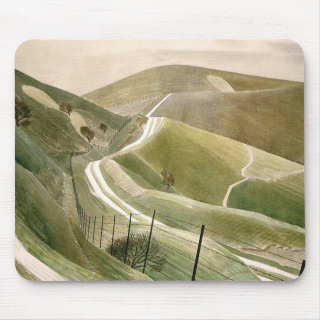 Kreidepfade von Eric Ravilious Mousepad (Vorne)
