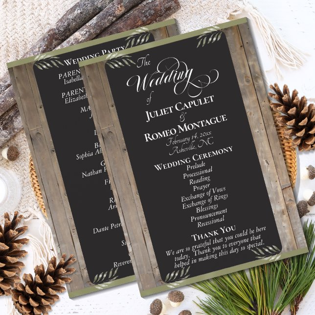 Kreidetafel auf Holz - Salbei-Hochzeit Programm (Von Creator hochgeladen)