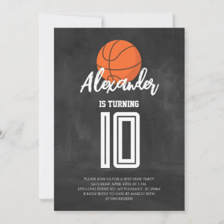 Kreidetafel-Basketball-Geburtstagsfeier Einladung