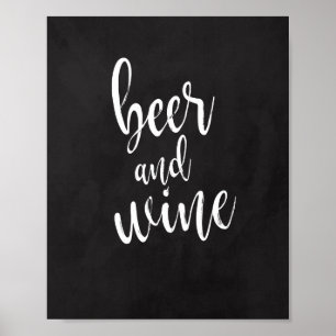 Kreidetafel 'Bier und Wein' 8x10 Hochzeitsschild Poster