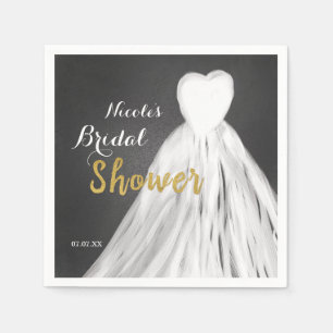 Kreidetafel Brautkleid Junggesellinnenabschied Serviette