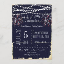 Kreidetafel Feuerwerk 4. Juli Party-Einladung