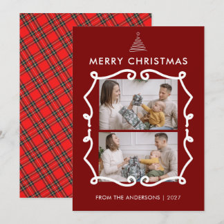 Kreidetafel-Gekritzel-Rahmen-Familien-Weihnachtsfo Feiertagskarte