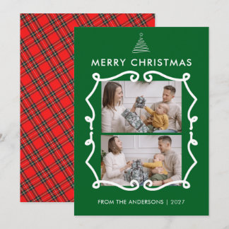 Kreidetafel-Gekritzel-Rahmen-Familien-Weihnachtsfo Feiertagskarte