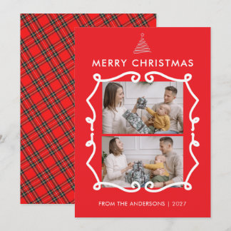 Kreidetafel-Gekritzel-Rahmen-Familien-Weihnachtsfo Feiertagskarte
