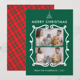 Kreidetafel-Gekritzel-Rahmen-Familien-Weihnachtsfo Feiertagskarte