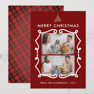 Kreidetafel-Gekritzel-Rahmen-Familien-Weihnachtsfo Feiertagskarte