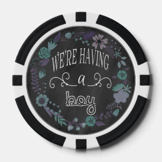 Kreidetafel Geschlecht Enthüllung Junge Souvenir P Pokerchips