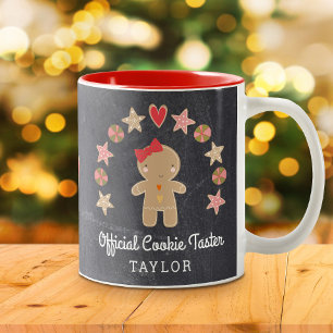 Kreidetafel-Gingerbread-Mann Offizieller Cookie-Ve Zweifarbige Tasse
