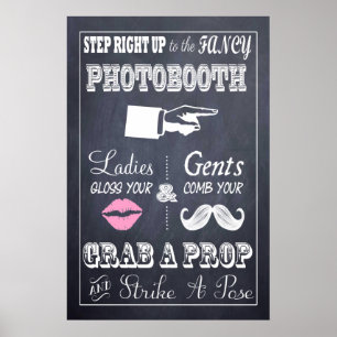 Kreidetafel-Hochzeitsschild Fancy Photobooth 50 x Poster