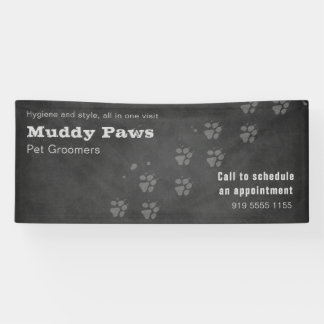 Kreidetafel Hund Grooming-Dienstleistungen Banner