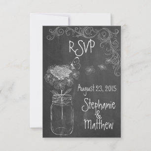 KREIDETAFEL-MASON-JAR-GARTENHOCHZEIT-RSVP RSVP KARTE