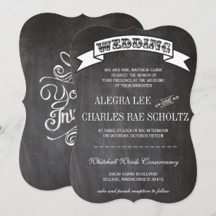 Kreidetafel RUSTIKALE Vintage-Typografie-Einladung Einladung