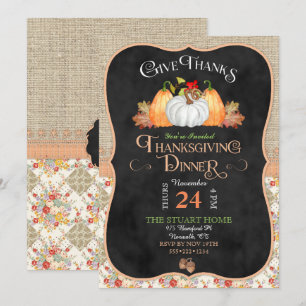 Kreidetafel Rustikales Land Thanksgiving Jute Spit Einladung