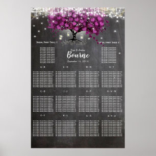 Kreidetafel Sangria-Wein Lila Sitzordnung Poster