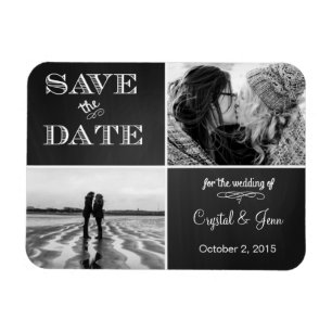 Kreidetafel Save the Date Foto Magnete