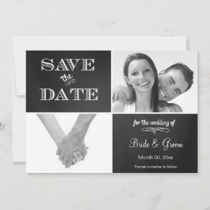 Kreidetafel Save the Date Fotoankündigung