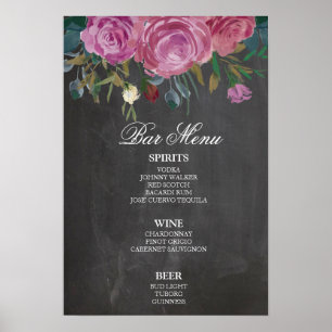 Kreidetafel-Schild mit Blumen Große Beschilderun Poster