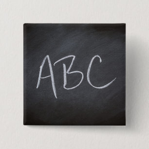 Kreidetafel-Schultafel-Hintergrund ABC Retro-Stil Button