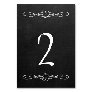 Kreidetafel-Stil 8,9 cm x 12,7 cm #2 Tischnummer