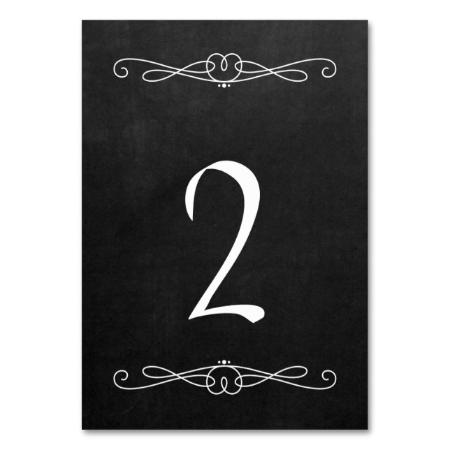 Kreidetafel-Stil 8,9 cm x 12,7 cm #2 Tischnummer (Vorderseite)